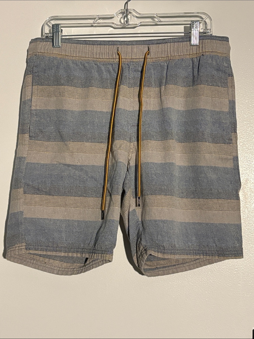 Valor Collective Light Blue & Beige Striped Casual Shorts